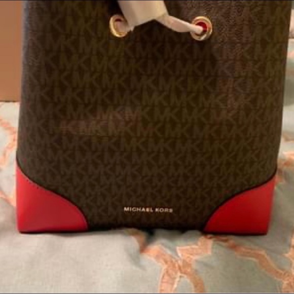 Michael Kors Red and Brown Backpack